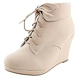 Top Moda Womens Max-35 Wedge Ankle Booties