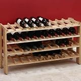40 Bottle Solid Birch Wood Wine Rack