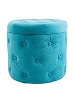 Viila D'Este Puff Contenedor Glamour Turquesa