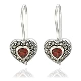 Sterling Silver Marcasite Garnet Heart Earrings 41LZ8RVgF6L. SL160 Sterling Silver Marcasite Garnet Heart Earrings