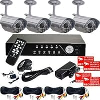 VideoSecu 4 CH CCTV Security Camera DVR System H.264 Network Embedded Real Time Remote View Digital Video Recorder Complete Surveillance System, including 1 Stand Alone DVR with 1500GB SATA Hard Drive, 4 Security Cameras with Audio, 4 Camera Extension Cables, 1 of 4 CH Power Supply, 4 Security Warning Stickers WC8
