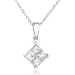 5/8ctw Invisible-Set Princess Diamond Pendant (H-I/I1-I2) in 14kt White Gold