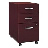 Bush Furniture Series C 3 Drawer Vertical Mobile Wood File Storage Cabinet in Mahogany