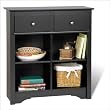 Sonoma Buffet Table with 2 Drawers in Black Finish By Prepac Furniture