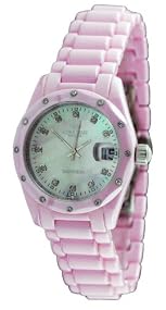 Oniss #ON601-L4 Women's Diamondte Collection Pink Ceramic Watch