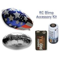 Mach Airship Accessory Bundle Incl Blimp and Saucer Balloons, 3V and 9V Battery