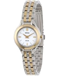 Seiko Womens SUP004 Two-Tone Solar Silver Dial Watch