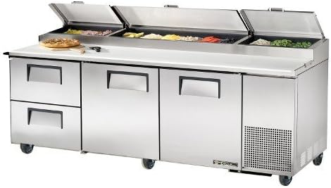 True TPP-93D-2 Solid Door and Drawer Pizza Prep Table