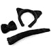 Caltrad Cute Black Cat Ears Headband, Bow Tie Collar & Tail Fancy Dress for Night Party