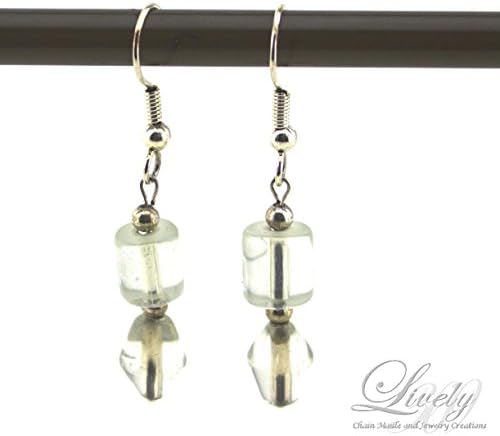 Fun and Funky Clear Crystal Bead Dangling Drop Earrings