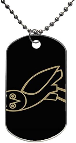 Funny OVO Bird Cartoon Image Custom Personalized Aluminum Dog Pet Tag,Comes with 30" inches beads chain