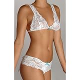 Leg Avenue Lace Bra & Crotchless Panty Set (71012)