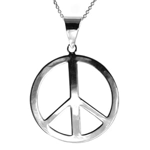 Peace Sign Necklace Sterling Silver 925 - 16mm