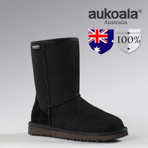 Aukoala Snow Boots Australia Sheepskin Warm Classic Short For Womens_Black_Us Size 9 On Sale