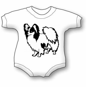 Black and White Papillon Dog Breed Baby Ultrasoft Onesie