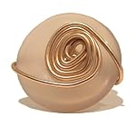 Chalcedony Ring 04 Wire Wrapped Pink Stone Crystal Healing Donut Copper Gem Size 4.5