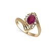 10 KT Yellow Gold Ruby Gemstone Ring 10K Band Size 6