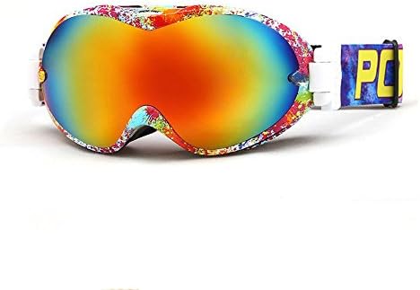 Men and women ski glasses double anti-fog ski mountaineering big vision spherical lens cocker myopia(Purple # 28)