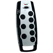 Coleman Cable 04652 8-Outlet Home/Office Surge Protector with FlatPlug and Sliding Outlet Covers, with 6-Ft Cord