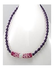 Purple Cotton Simulated Pearl Necklace In 92.5 Sterling Silver