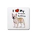 I Love My French Bulldog Rubber Square Coaster (4 pack)
