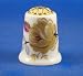 Porcelain China Collectable Thimble - Gold Rose Filigree - Free Gift Box
