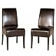 Leather Dining CP001 Chairs Dark Brown Set of 2 $266.99