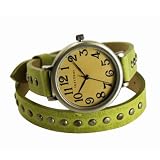 Tokyobay Ladies Austin Lime Green Leather Wrap Bracelet Watch