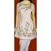 WHITE FLORAL EMBROIDERY SEQUINS SALWAR KAMEEZ INDIAN DRESSES XS-PLUS