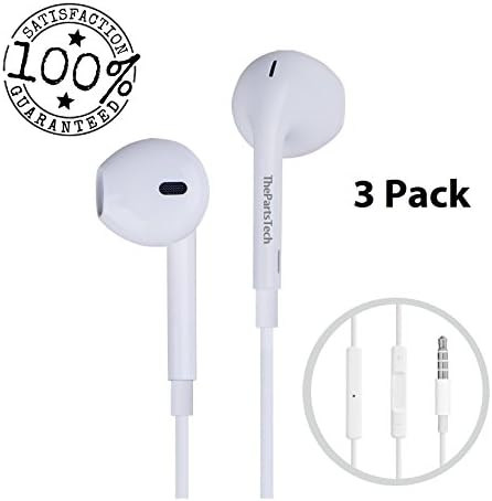 ThePartsTech Earphone Earbud Headset Headphone w/ Volume Control For Apple iPhone 6s Plus 6 5 5s SE (X3 Headphone)