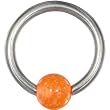 14 gauge ORANGE glitter BCR Captive Ring