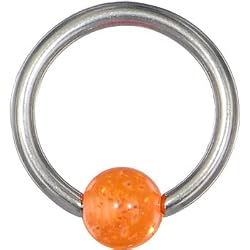 14 Gauge Orange Glitter Bcr Captive Ring