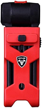 Antusi folding bike lock, hardened alloy steel, anti-12T hydraulic clamp, anti-sawing, anti-drilling, anti-rust, prevent violence breaking, 70cm length( X5) (red)