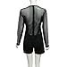 Blansdi Women Rhinestone Mesh See Through Bodycon Clubwear Party Short Jumpsuit Rompers, Black, 2/4