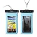 DandyCase Blue Waterproof Case for Apple iPhone 5, Galaxy S4, HTC One, iPod Touch 5 - Also fits other Large Smartphones up to 5.3