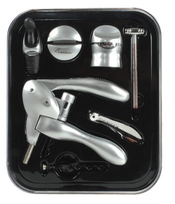 Metrokane Rabbit Wine Opener Tool Kit, Silver