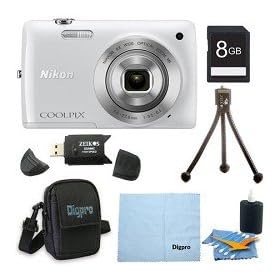 Nikon COOLPIX S4300 16MP 3-inch Touch Screen Digital Camera White Bundle
