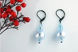 Swarovski Pearl Earring - Light Blue (Coco)