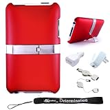 2-Tone Stand Alone apple ipod Cover Case Protector for Apple iPod Touch 8GB 16GB 32GB 64GB 3rd Generation iTouch MP3 Player + Includes a 3 in 1 USB Travel Charger Set Home, Car Charger / USB Data Sync Cable + Includes a 4-inch ebigvalue TM Determination Hand Strap
