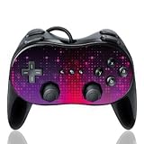 Design Skins for Nintendo Wii Classic Controller Pro - Stars Equalizer magenta/pink Design Folie