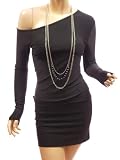 Patty Women Trendy One Shoulder Long Sleeve Clubwear Party Mini Dress