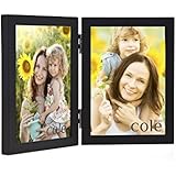 Philip Whitney Black Wooden Double 4x6 Vertical Picture Frame
