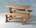 Kitchen & Housewares : Mexican" Distressed Pine Dinette Set With 2 Benches, Dining Table Bench Set
