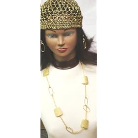 Hand Crocheted Black Metallic G0ld Gimp Tweed Skull Cap for Women and Teens Offered in Combination...