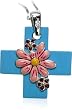 Sterling Silver Blue Turquoise Floral Pendant