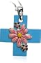 Sterling Silver Blue Turquoise Floral Pendant