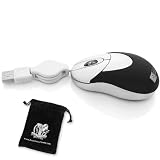 Travel Size Optical Mouse for all Acer Netbooks and Notebooks - with Retractable USB Cord ***Includes Accessory Bag***
