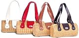Straw Studios Cornhusk Braided Handle Shoulder Bag
