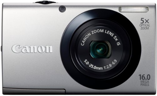 Canon PowerShot A3400 IS Digitalkamera (16 Megapixel, 5-fach opt. Zoom, 7,6 cm (3 Zoll) Touch-Display, bildstabilisiert) silber