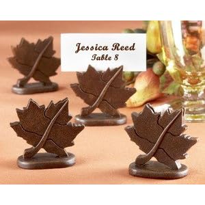 Classic Maple-Leaf Place Card Holder (Set of 4) "As Seen in Brides Magazine Sept/Oct 2008" - Baby Shower Gifts & Wedding Favors